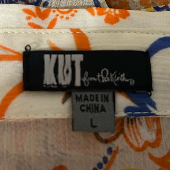 KUT from the Kloth Paisley Chiffon High Low Blouse - Picture 7 of 9